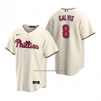 Camiseta Beisbol Hombre Philadelphia Phillies Freddy Galvis Replica Alterno Crema