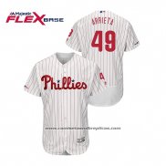 Camiseta Beisbol Hombre Philadelphia Phillies Jake Arrieta Flex Base Blanco