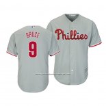 Camiseta Beisbol Hombre Philadelphia Phillies Jay Bruce Cool Base Segunda Gris