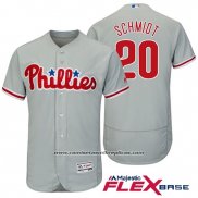 Camiseta Beisbol Hombre Philadelphia Phillies Mike Schmidt Autentico Collection Gris Flex Base Jugador