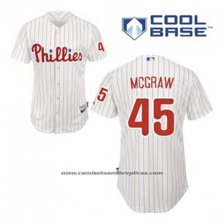 Camiseta Beisbol Hombre Philadelphia Phillies Tug Mcgraw 45 Blanco Primera Cool Base