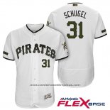 Camiseta Beisbol Hombre Pittsburgh Pirates A.j. Schugel Blanco 2018 Primera Alterno Flex Base