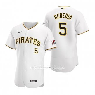 Camiseta Beisbol Hombre Pittsburgh Pirates Guillermo Heredia Autentico Primera Blanco