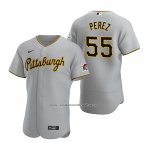 Camiseta Beisbol Hombre Pittsburgh Pirates Roberto Perez Autentico Road Gris