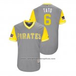Camiseta Beisbol Hombre Pittsburgh Pirates Starling Marte 2018 LLWS Players Weekend Tato Gris