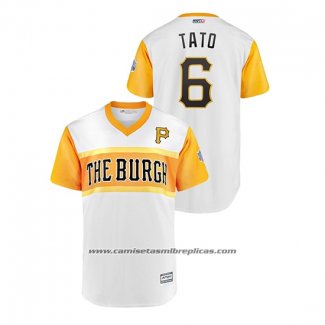 Camiseta Beisbol Hombre Pittsburgh Pirates Starling Marte 2019 Little League Classic Tato Replica Blanco