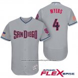 Camiseta Beisbol Hombre San Diego Padres 2017 Estrellas y Rayas Wil Myers Gris Flex Base