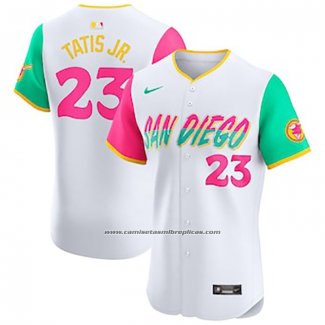 Camiseta Beisbol Hombre San Diego Padres Fernando Tatis Elite Blanco