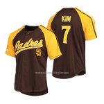 Camiseta Beisbol Hombre San Diego Padres Ha Seong Kim Replica Button Down Raglan Marron Camiseta Beisbol Hombre San Diego Padres Ha Seong Kim Replica Button Down Raglan Marron