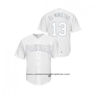 Camiseta Beisbol Hombre San Diego Padres Manny Machado 2019 Players Weekend Replica Blanco