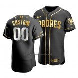 Camiseta Beisbol Hombre San Diego Padres Personalizada Golden Edition Autentico Negro