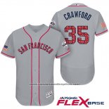 Camiseta Beisbol Hombre San Francisco Giants 2017 Estrellas y Rayas Brandon Crawford Gris Flex Base
