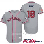 Camiseta Beisbol Hombre San Francisco Giants 2017 Estrellas y Rayas Matt Cain Gris Flex Base