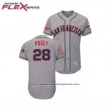 Camiseta Beisbol Hombre San Francisco Giants Buster Posey 2018 Stars & Stripes Flex Base Gris