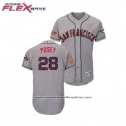 Camiseta Beisbol Hombre San Francisco Giants Buster Posey 2018 Stars & Stripes Flex Base Gris