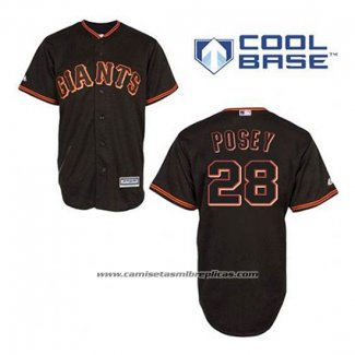 Camiseta Beisbol Hombre San Francisco Giants Buster Posey 28 Negro Cool Base