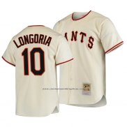 Camiseta Beisbol Hombre San Francisco Giants Evan Longoria Autentico Cooperstown Collection Primera 1954 Crema