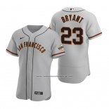Camiseta Beisbol Hombre San Francisco Giants Kris Bryant Autentico Road Gris
