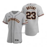 Camiseta Beisbol Hombre San Francisco Giants Kris Bryant Autentico Road Gris