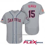 Camiseta Beisbol Hombre Seattle Mariners 2017 Estrellas y Rayas Kyle Seager Gris Flex Base