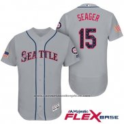 Camiseta Beisbol Hombre Seattle Mariners 2017 Estrellas y Rayas Kyle Seager Gris Flex Base