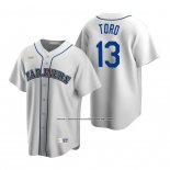 Camiseta Beisbol Hombre Seattle Mariners Abraham Toro Cooperstown Collection Primera Blanco