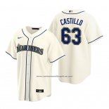 Camiseta Beisbol Hombre Seattle Mariners Diego Castillo Replica Alterno Crema