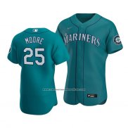 Camiseta Beisbol Hombre Seattle Mariners Dylan Moore Autentico Alterno Verde