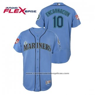 Camiseta Beisbol Hombre Seattle Mariners Edwin Encarnacion 2019 Entrenamiento de Primavera Flex Base Azul