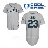 Camiseta Beisbol Hombre Seattle Mariners Nelson Cruz 23 Gris Cool Base