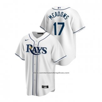 Camiseta Beisbol Hombre Tampa Bay Rays Austin Meadows Replica Primera Blanco