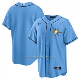 Camiseta Beisbol Hombre Tampa Bay Rays Entrenamiento Replica Azul Claro