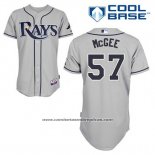 Camiseta Beisbol Hombre Tampa Bay Rays Jake Mcgee 57 Gris Cool Base