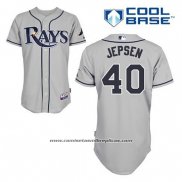 Camiseta Beisbol Hombre Tampa Bay Rays Kevin Jepsen 40 Gris Cool Base