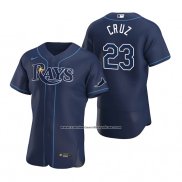 Camiseta Beisbol Hombre Tampa Bay Rays Nelson Cruz Autentico Alterno Azul