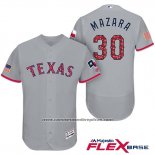 Camiseta Beisbol Hombre Texas Rangers 2017 Estrellas y Rayas Nomar Mazara Gris Flex Base