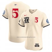 Camiseta Beisbol Hombre Texas Rangers Corey Seager 2025 City Connect Elite Crema