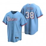 Camiseta Beisbol Hombre Texas Rangers Dj Peters Alterno Replica Azul