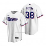 Camiseta Beisbol Hombre Texas Rangers Dj Peters Replica Primera Blanco