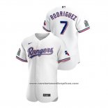 Camiseta Beisbol Hombre Texas Rangers Ivan Rodriguez Autentico 2020 Primera Blanco