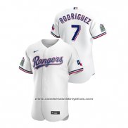 Camiseta Beisbol Hombre Texas Rangers Ivan Rodriguez Autentico 2020 Primera Blanco