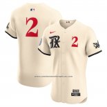 Camiseta Beisbol Hombre Texas Rangers Marcus Semien City Connect Elite Crema
