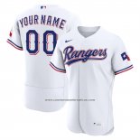 Camiseta Beisbol Hombre Texas Rangers Primera Autentico Personalizada Blanco1