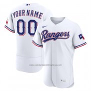 Camiseta Beisbol Hombre Texas Rangers Primera Autentico Personalizada Blanco1