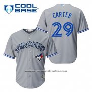 Camiseta Beisbol Hombre Toronto Blue Jays Joe Carter 29 Gris Cool Base