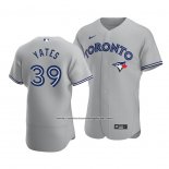 Camiseta Beisbol Hombre Toronto Blue Jays Kirby Yates Autentico Road Gris