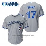 Camiseta Beisbol Hombre Toronto Blue Jays Ryan Goins 17 Gris Cool Base