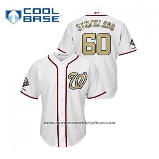 Camiseta Beisbol Hombre Washington Nationals Hunter Strickland 2019 Gold Program Cool Base Blanco