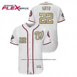 Camiseta Beisbol Hombre Washington Nationals Juan Soto 2019 Gold Program Flex Base Blanco