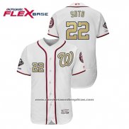 Camiseta Beisbol Hombre Washington Nationals Juan Soto 2019 Gold Program Flex Base Blanco
